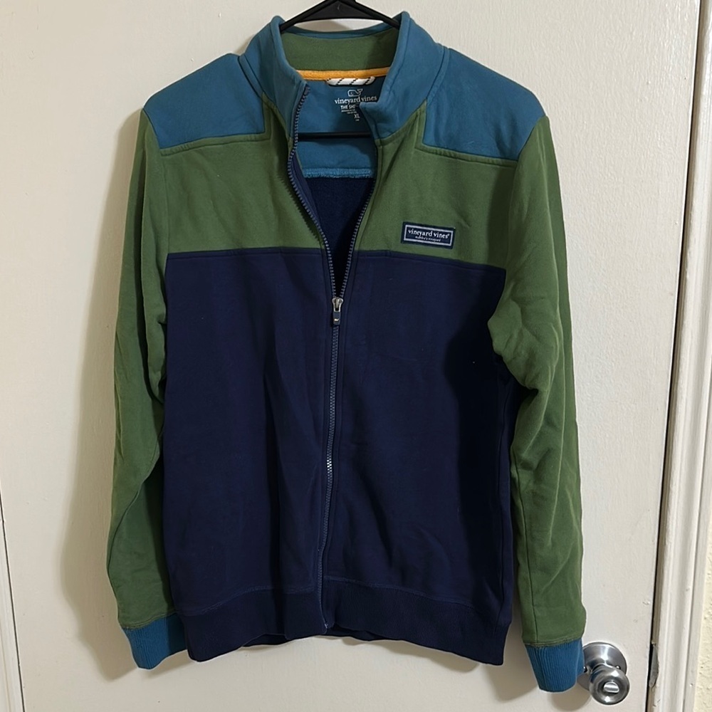 EUC Vineyard Vines Boys Multicolor Block Shep Shirt XL (18) Full‎ Zip